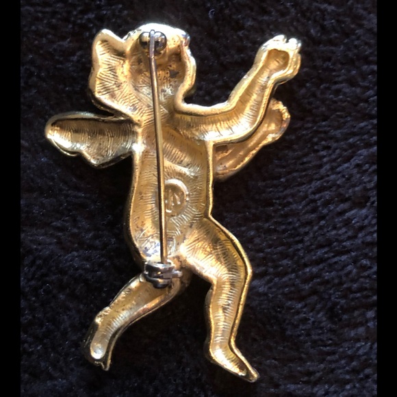 Two Vintage NJY Goldtone Brooches, GUC. Winged Angel & Butterfly With Faux Pearl - Picture 6 of 16